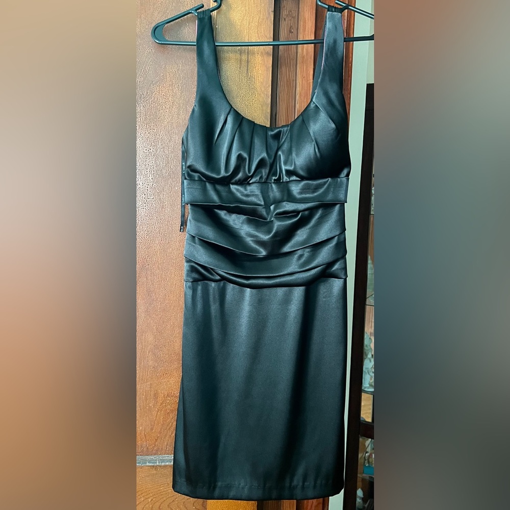 Elegant Black Satin Dress